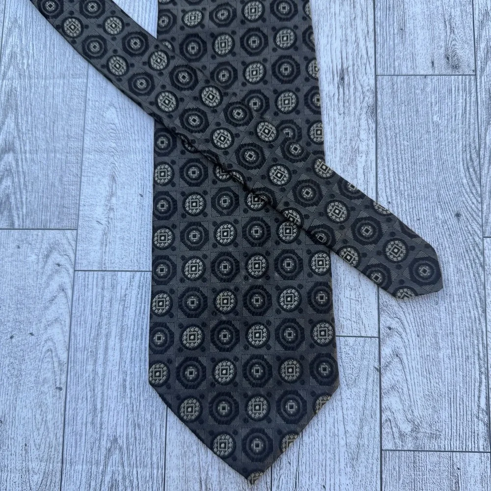 Robert Talbott Tie EXTRA LONG Best of Class Gray Geometric Floral Stylish Sharp - Picture 3 of 10